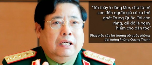 Đại tướng CS Phùng Quang Thanh ‘lo lắng’ vì dân Việt ngày càng ghét Tàu Cộng