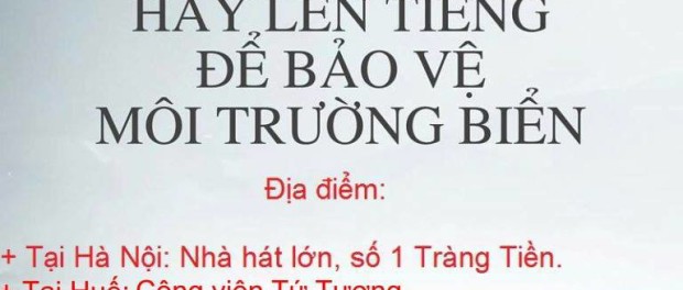 Kêu gọi xuống đường vì môi trường ngày Chủ Nhật, 8/5/2016