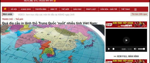 Địa cầu với hình bản đồ Việt Nam khuyết tỉnh Quảng Ninh được chỉnh sửa